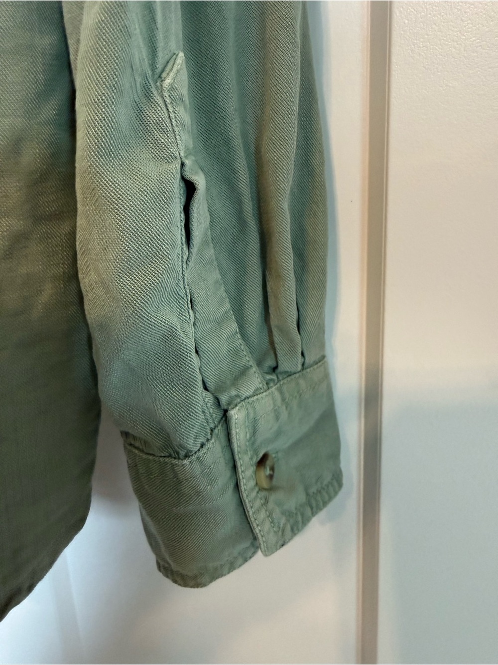 Olive Green Button-Up Shirt - Picture 7 of 9